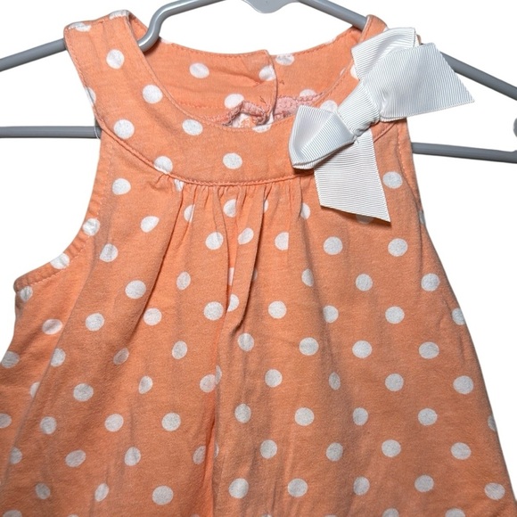 First Impressions Baby Girl Polka Dot Sunsuit in Orange and White Size 18 Months - Picture 4 of 8